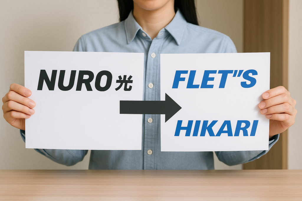 NURO光からフレッツ光へ乗り換えている女性