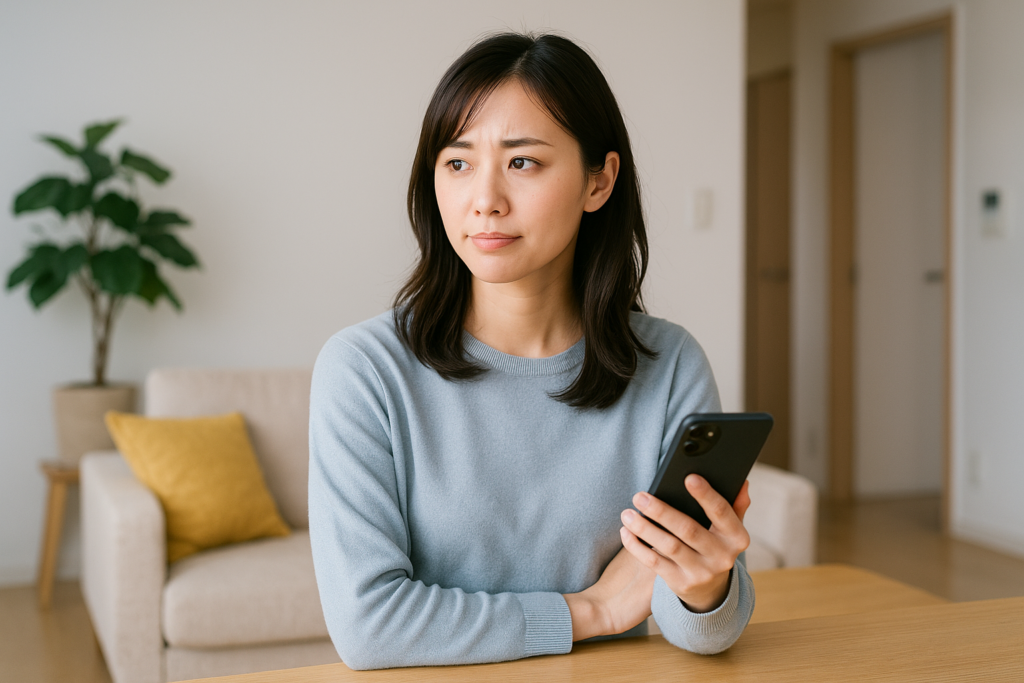 NURO光の工事担当が来ない対処を考えている女性