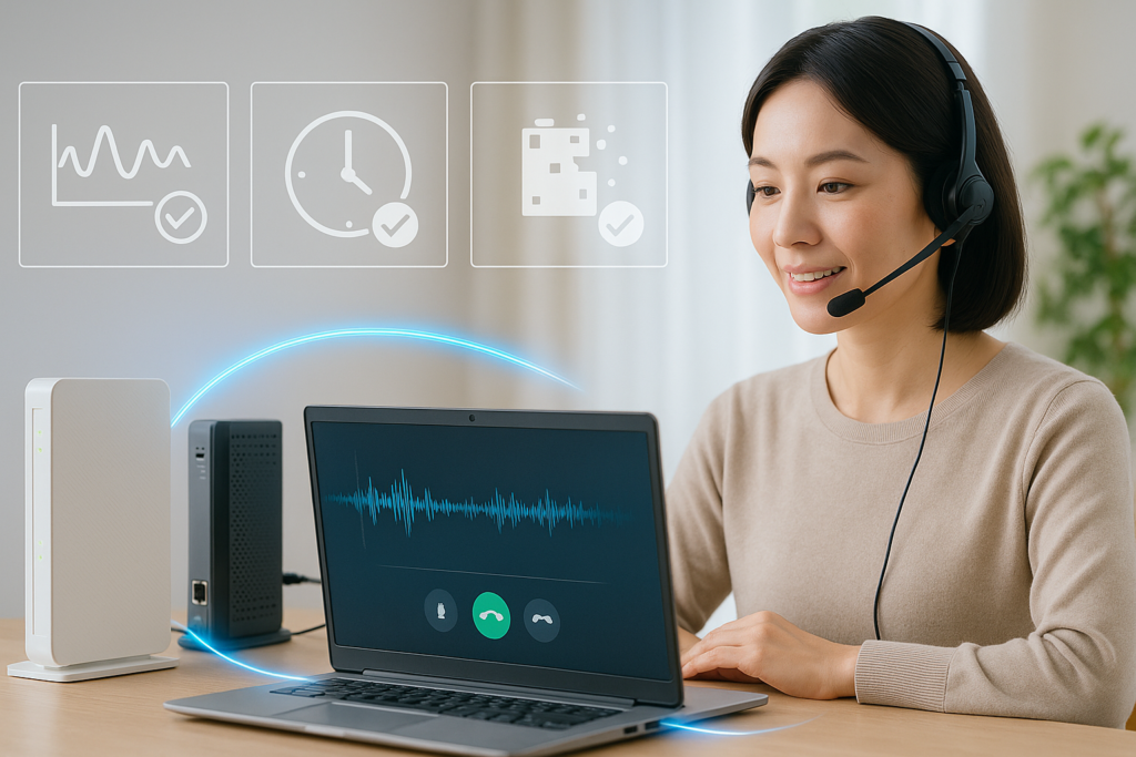 NURO光でリモートワークしている女性