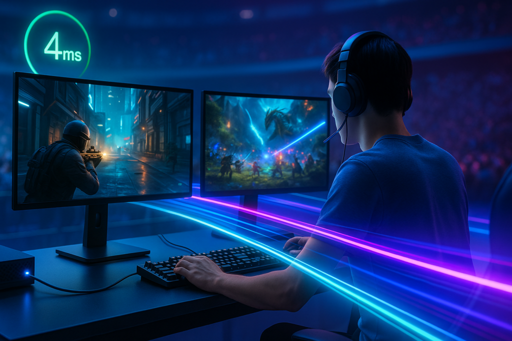 NURO光でオンラインゲームしている男性