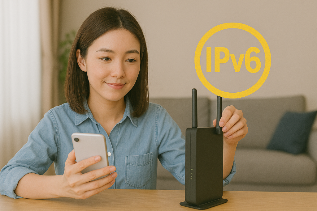 NURO光はIPv6対応か調べている女性