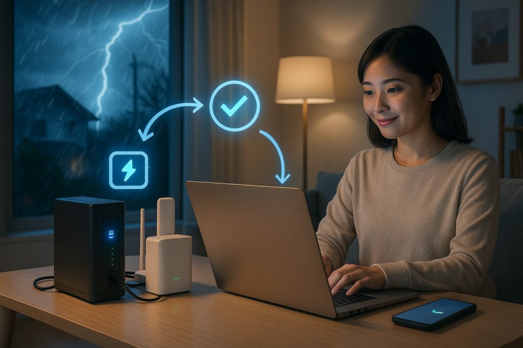 NURO光はホームセキュリティに向いているか調べている女性