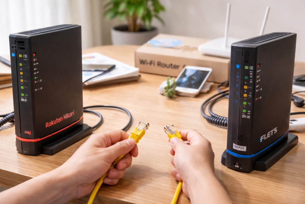 インターネット接続の切り替えシーン