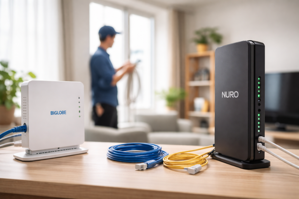 ネットワーク機器とケーブルの配置