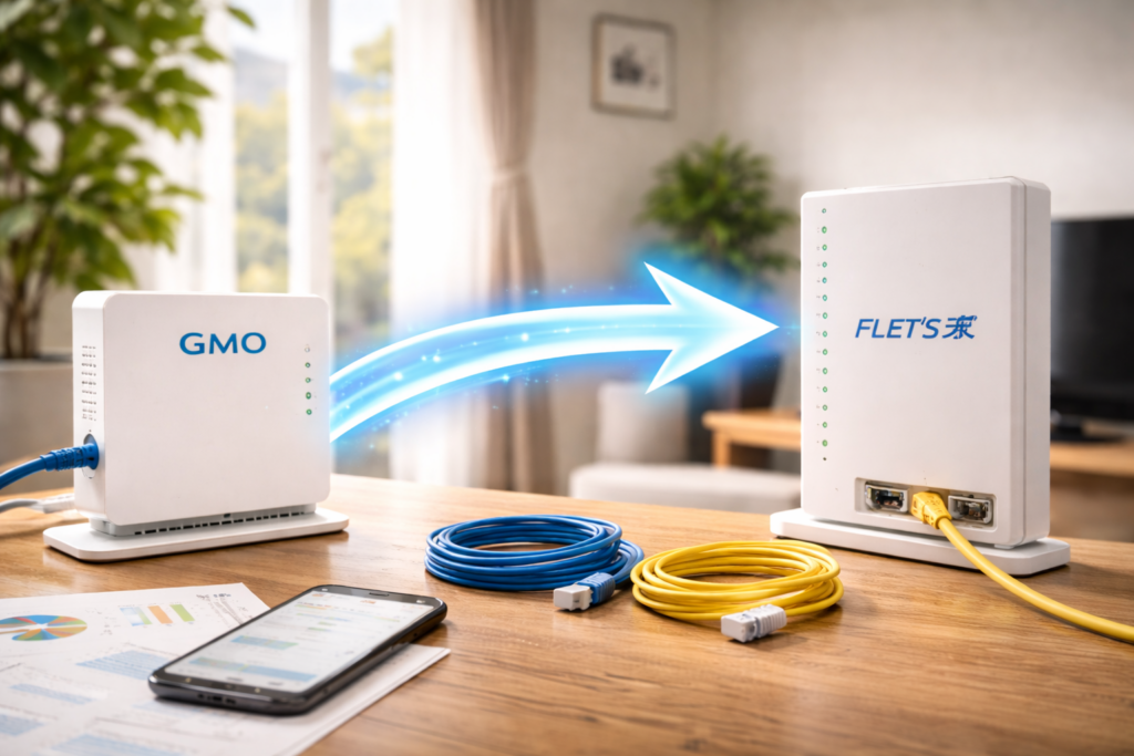 ルーター間を繋ぐ青い矢印